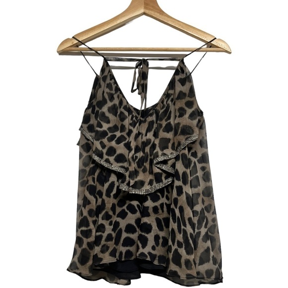 REBECCA TAYLOR Silk Animal Print Cami Top - Picture 4 of 9
